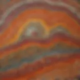 A close-up view showcasing the vibrant colors and intricate patterns of Rainbow Jasper