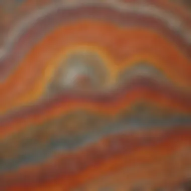 A close-up view showcasing the vibrant colors and intricate patterns of Rainbow Jasper