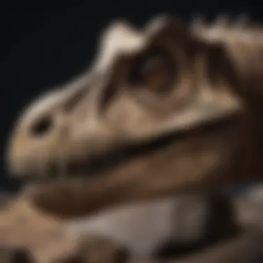 A close-up of realistic dinosaur bone replicas