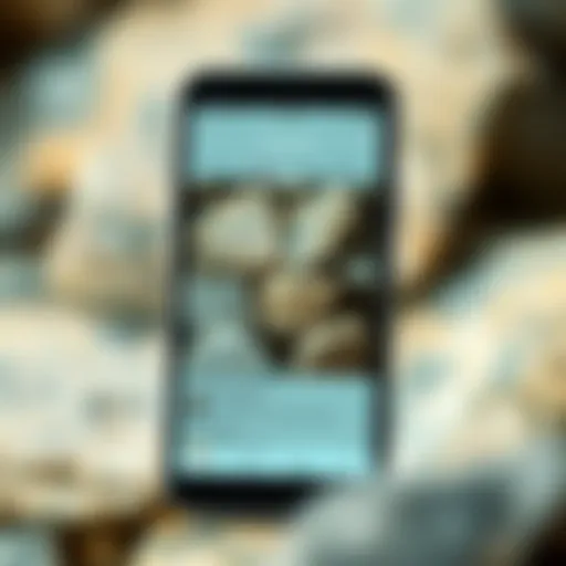 Exploring the App Interface A detailed screenshot of The Rock Finder App interface showcasing rock identification features.