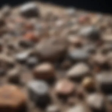 A collection of various types of rock samples on a field table