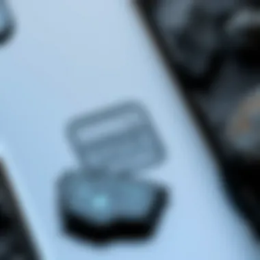 Close-up of a shungite phone sticker on a smartphone