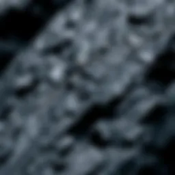 A close-up view of smooth black rock showcasing its shiny surface and unique texture.