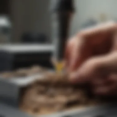 Precision in Fossil Preparation with Air Scribe Air scribe in action, delicately working on a fossil.