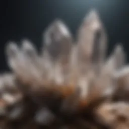 Glistening quartz crystals showcasing their unique formations