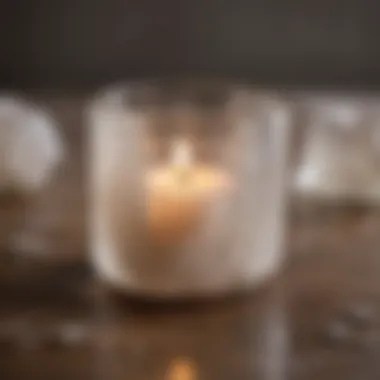Glistening Selenite Votive Holder with Candle Glistening selenite votive holder with candle
