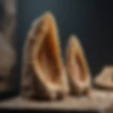 Fossilized Spinosaurus Teeth in Showcase Fossilized Spinosaurus teeth displayed in a collector's showcase