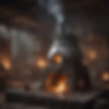 Traditional Silver Smelting Furnace Ancient silver smelting furnace showcasing traditional craftsmanship