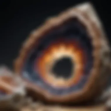 Geode Interior Revealed A stunning geode split open, revealing intricate crystalline structures