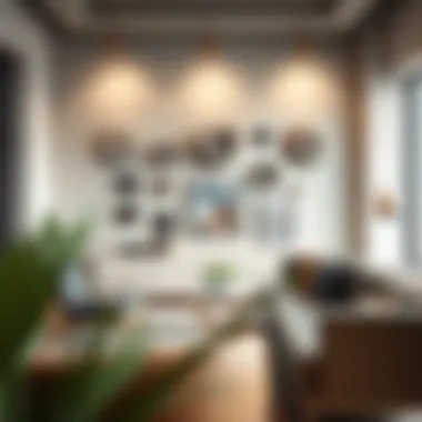 Elegant office space adorned with fossil art pieces