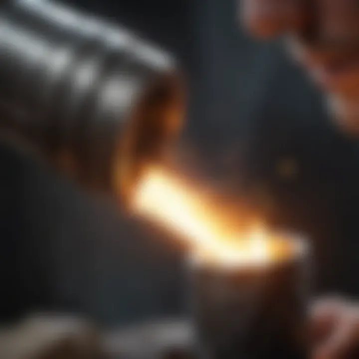 Close-up of a torch being used in silver smithing