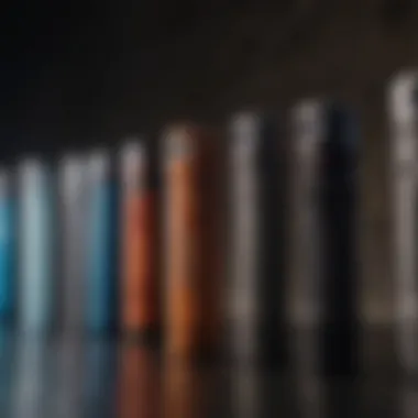 Diverse UV Flashlight Models Comparison of different UV flashlight models on a display