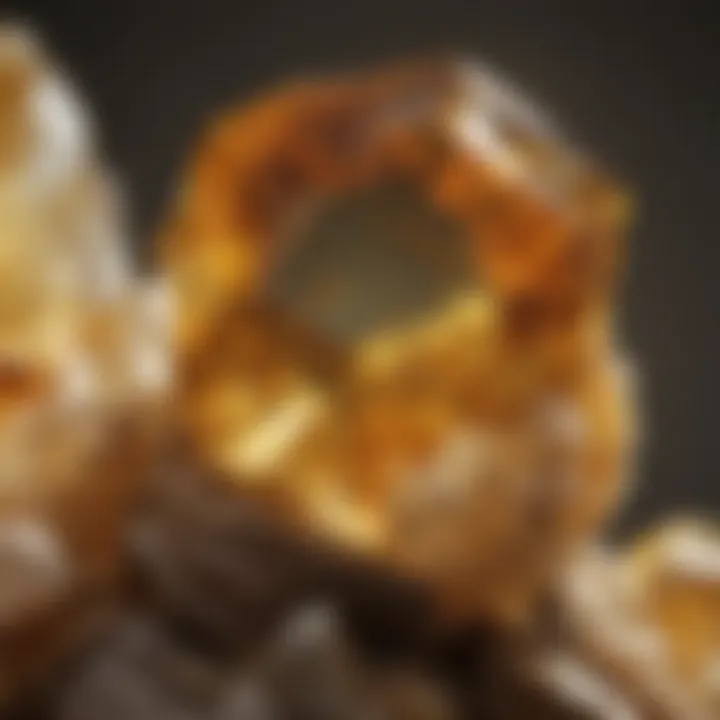 A bright specimen of citrine quartz highlighting its golden-yellow tones.