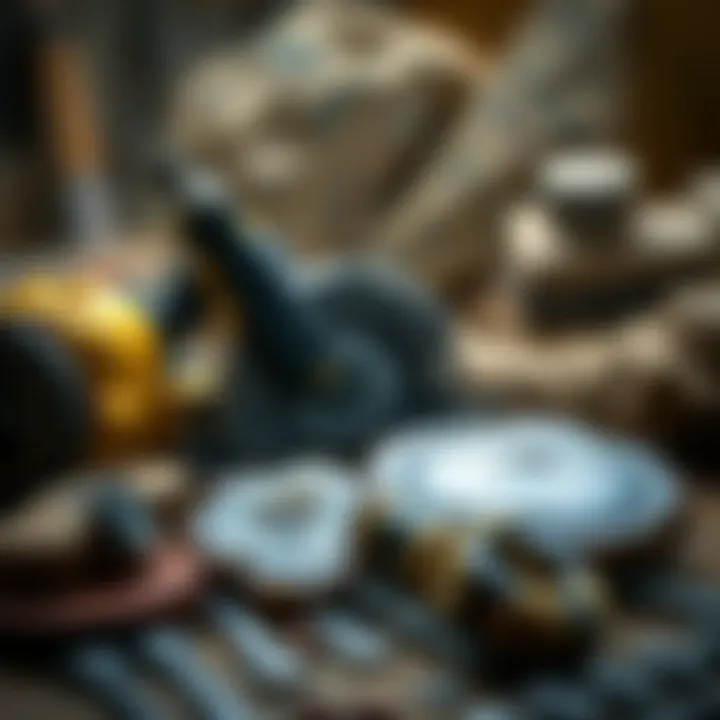 Illustration of safety gear necessary for rock sawing