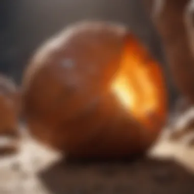 Artistic Interpretation of Orange Rock Light Artistic representation of orange rock light in nature