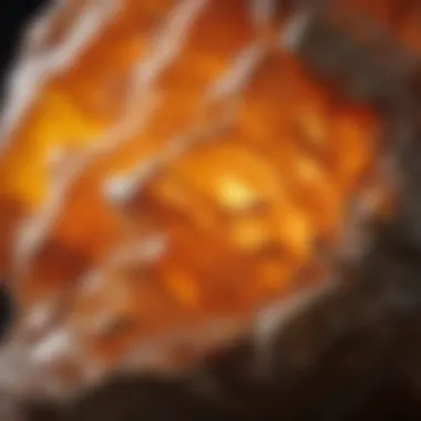 Intricate Details of an Orange Mineral Close-up of an orange-hued mineral specimen