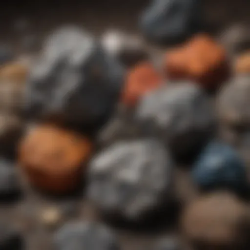 A close-up view of different types of meteorites showcasing their unique textures and colors