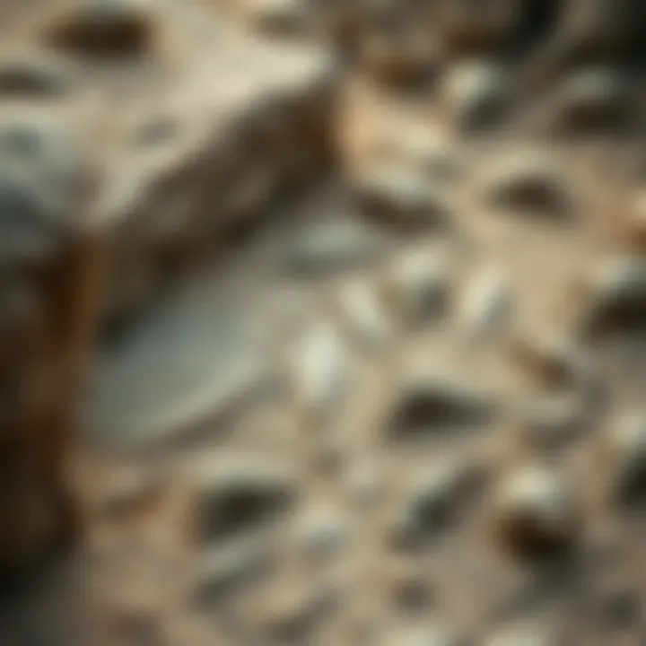 Excavation of Bird Fossils at an Archaeological Site An archaeological site where bird fossils are being excavated.