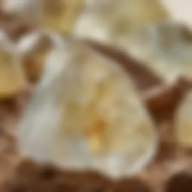 Close-up of Libyan Desert Glass A close-up of Libyan Desert Glass showcasing its unique texture and color