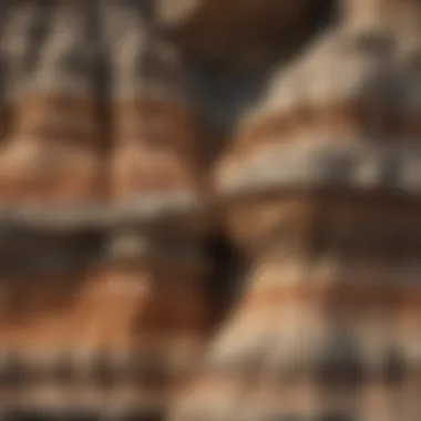 Layered Sedimentary Rocks: A Geological Record A stunning view of layered sedimentary rocks showcasing geological history
