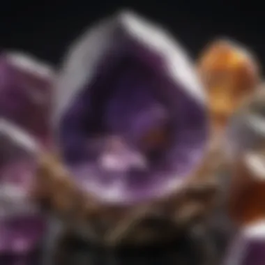 Amethyst in various forms, including jewelry and decorative pieces