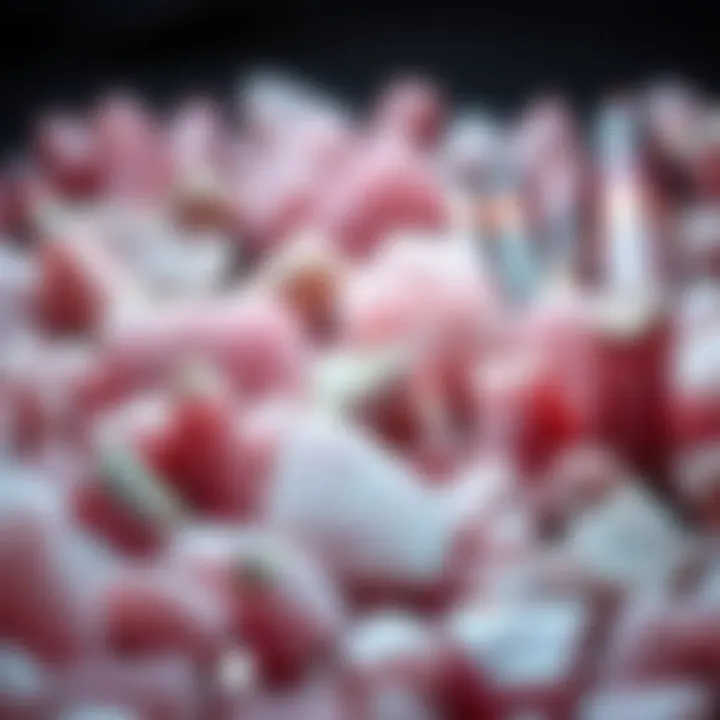 An array of pink crystal rocks illustrating their collectibility and diversity