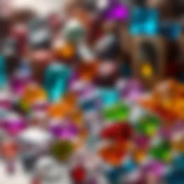 A stunning array of colorful gemstones displayed elegantly.