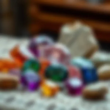 The Diversity of Rare Gemstones A collection of rare gemstones displayed in an elegant arrangement