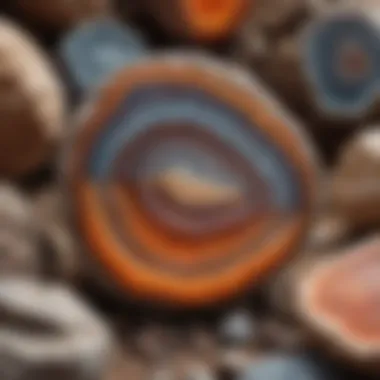 Geological layers revealing the formation of agate in nature