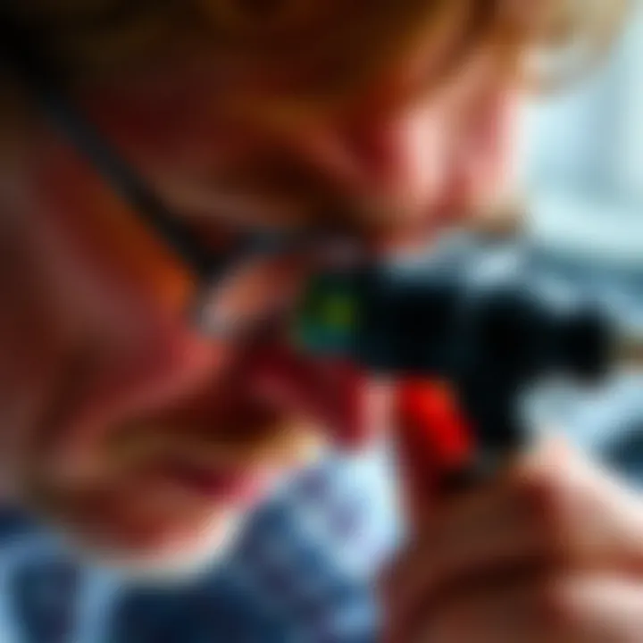 Authenticating Gemstones with Loupes A professional appraiser using a loupe for gemstone authentication