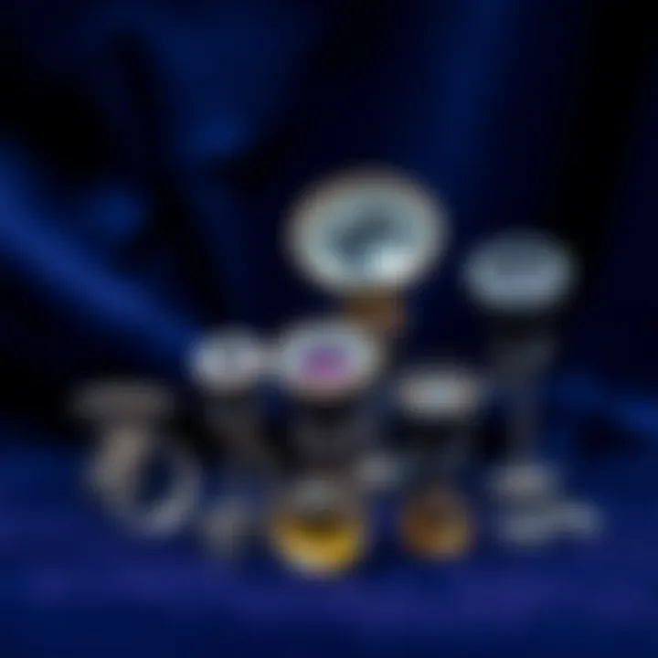 Diverse Types of Jewel Loupes Different types of jewel loupes displayed on a velvet backdrop