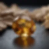 An exquisite citrine gemstone showcasing its vibrant golden hue