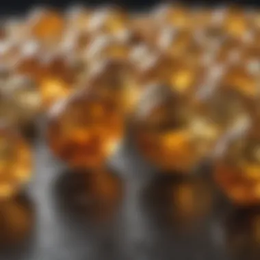 Close-up of high-quality citrine stones, highlighting clarity and brilliance