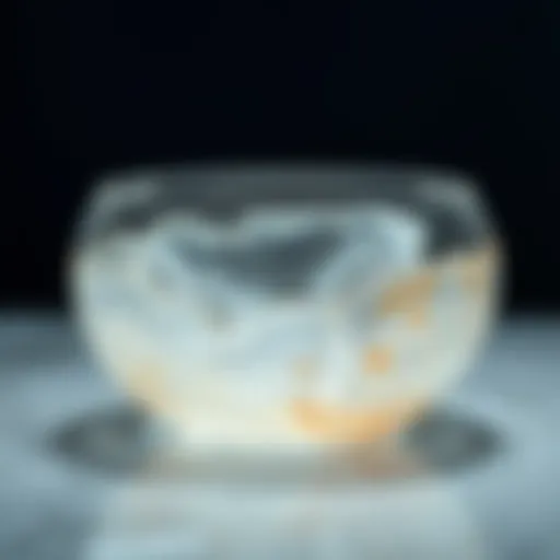 A stunning quartz bowl showcasing intricate patterns and clarity