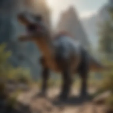Spinosaurids in Natural Habitat Artistic interpretation of spinosaurids in their natural habitat.