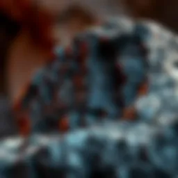 A close-up view of a rare meteor rock highlighting its unique texture and mineral composition