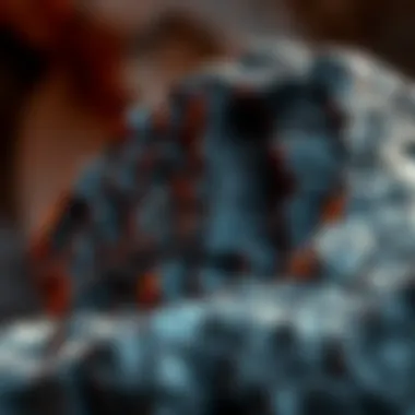 A close-up view of a rare meteor rock highlighting its unique texture and mineral composition