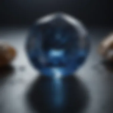 Captivating Reflections of Sapphire An exquisite close-up of a sapphire reflecting light