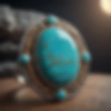Elegant Turquoise Jewelry Design A beautifully crafted jewelry piece featuring a high-quality turquoise cabochon.
