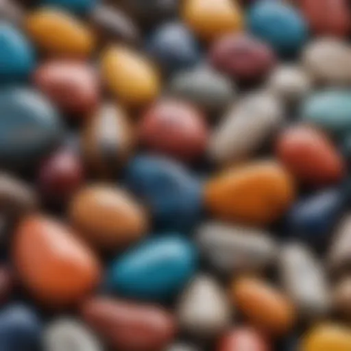 A close-up view of various polished stones showcasing their vibrant colors and unique patterns.