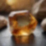 Close-up view of vibrant citrine stone showcasing its natural beauty and clarity.