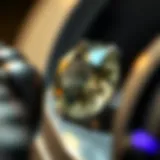 Close-up of a gemstone being polished