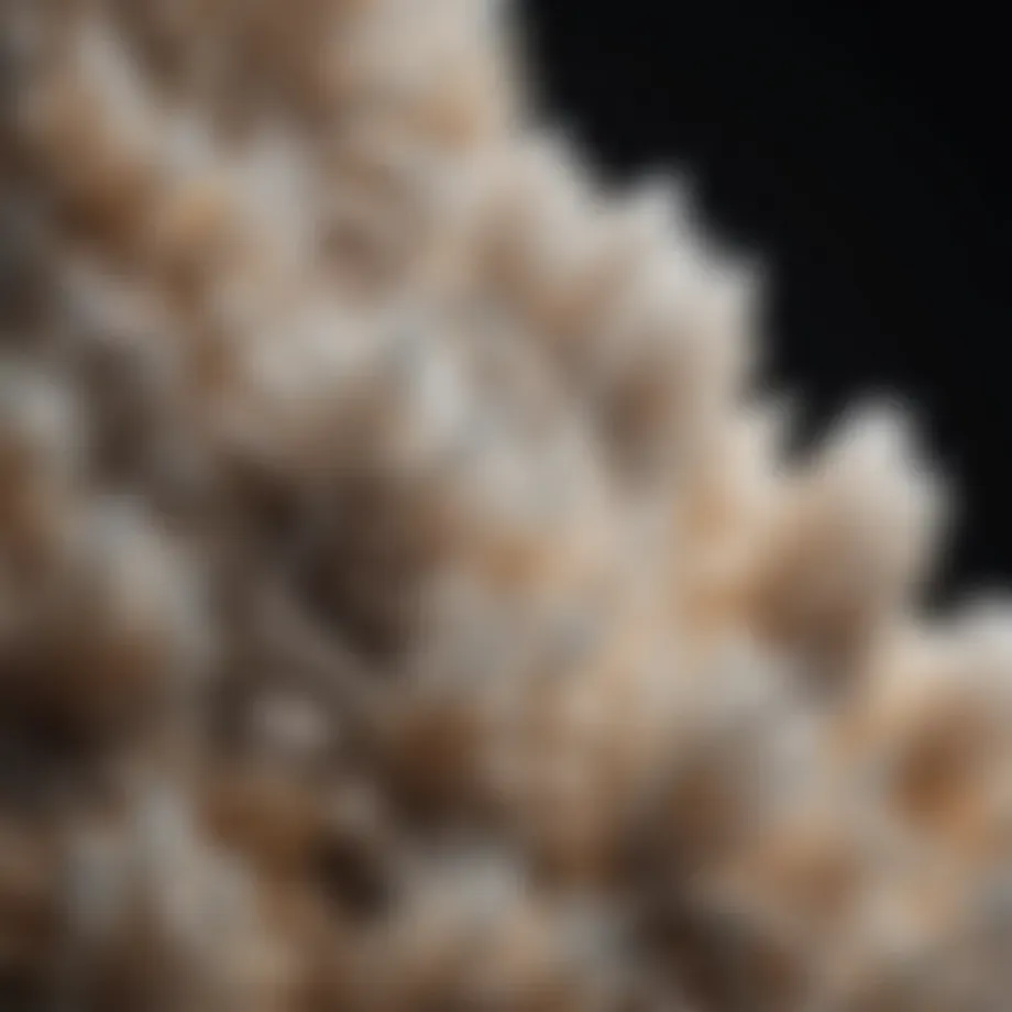 Close-up of gypsum crystals showcasing their unique structure