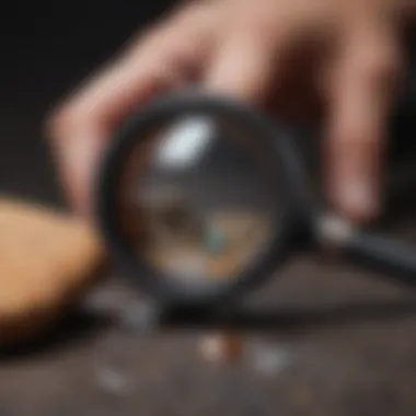 Jewelers eye loupe magnifier positioned over a gemstone