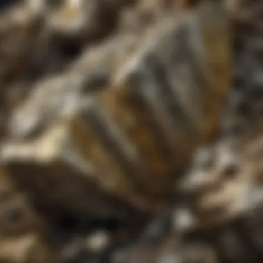 The Intricate Texture of Large Pyrite Close-up view of a large pyrite specimen showcasing its metallic luster and unique texture