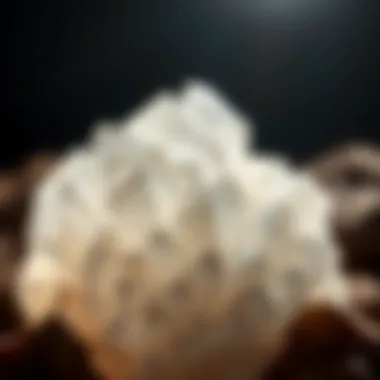 Close-up view of quartz stone showcasing its intricate crystal structure