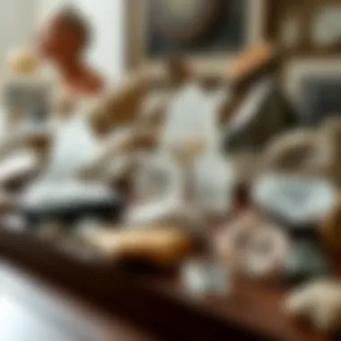 Collector's display of polished quartz stones and specimens