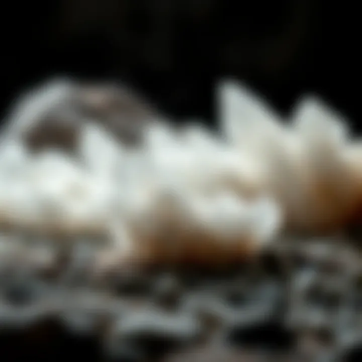 Natural quartz stone formations in a geological setting