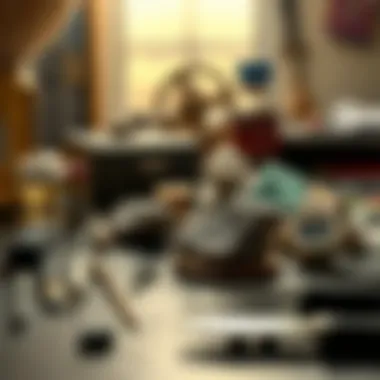 Essential Tools for Mineral Identification An array of identification tools laid out on a table, showcasing essential equipment for mineral classification.