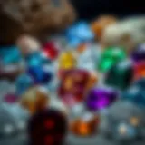 A stunning display of various types of gemstones showcasing their unique colors and cuts.